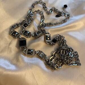 White House Black Market Two sided Geometric Links necklace